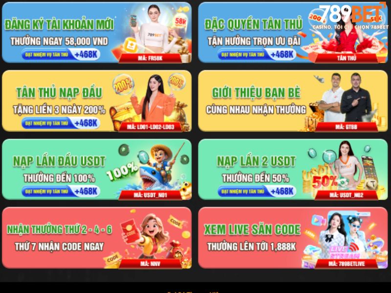 Các gói khuyến mãi 789BET dành riêng cho tân thủ